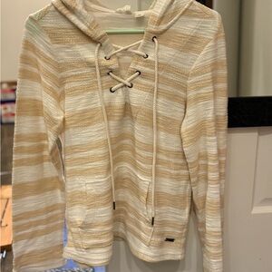 Roxy Striped Lace-Up Beachy Hoodie